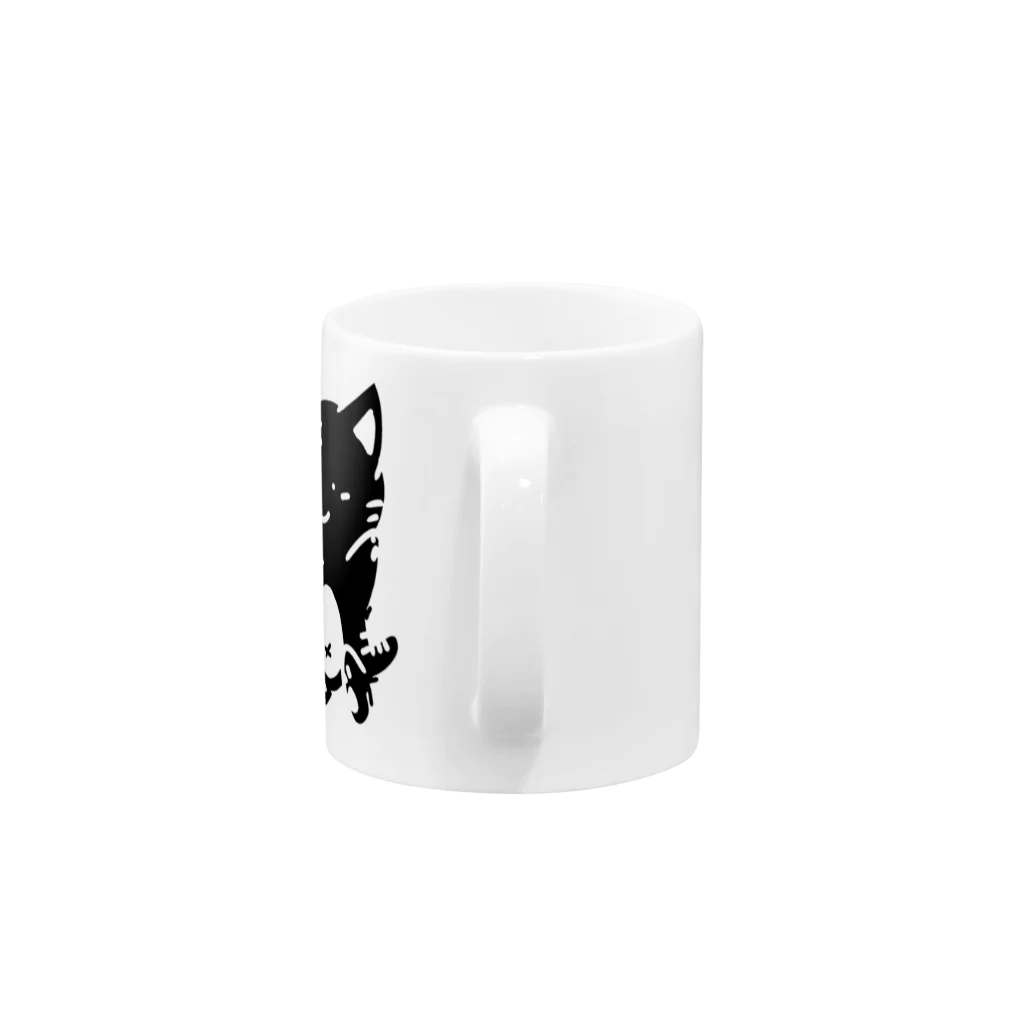 はるる堂の茶トラさん『Cha Tra San』ロゴ(黒) Mug :handle