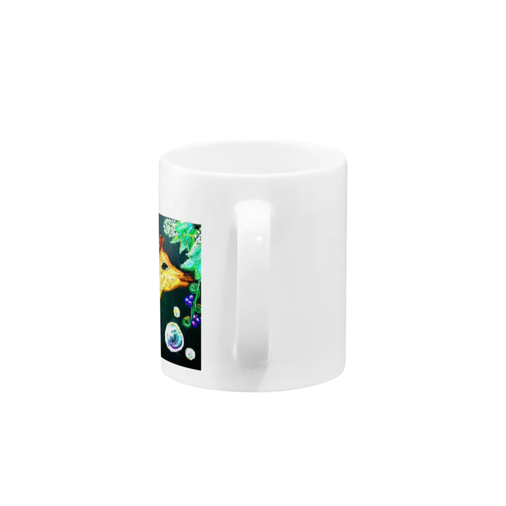 アロマンチックの夜のキリン Mug :handle