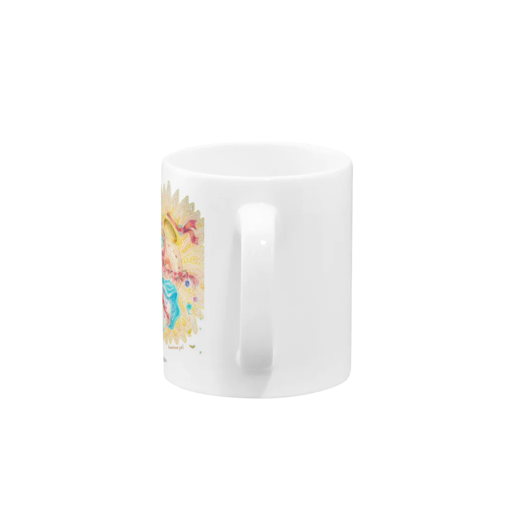 はるじゅりのお花の三つ編み少女 Mug :handle