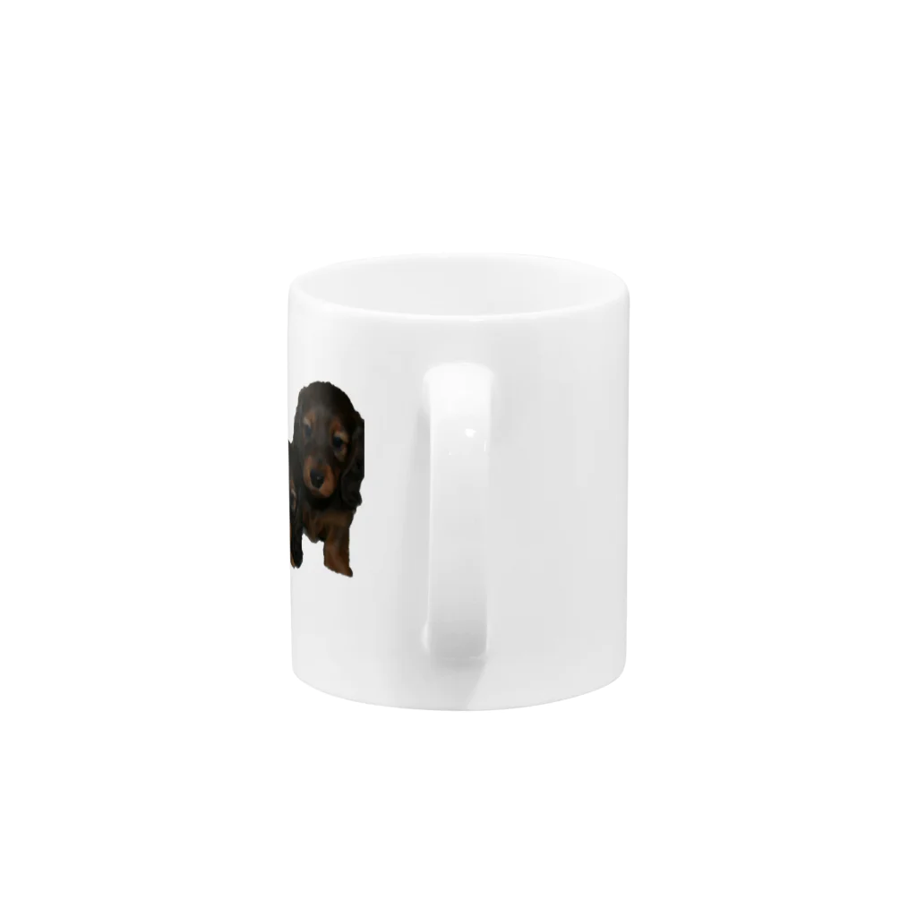 金魚と犬グッズの子犬6頭ダックス Mug :handle