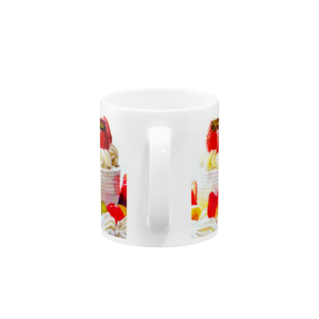 SWEET*× SWEET*のフルーツたくさんケーキのマグカップ Mug :handle