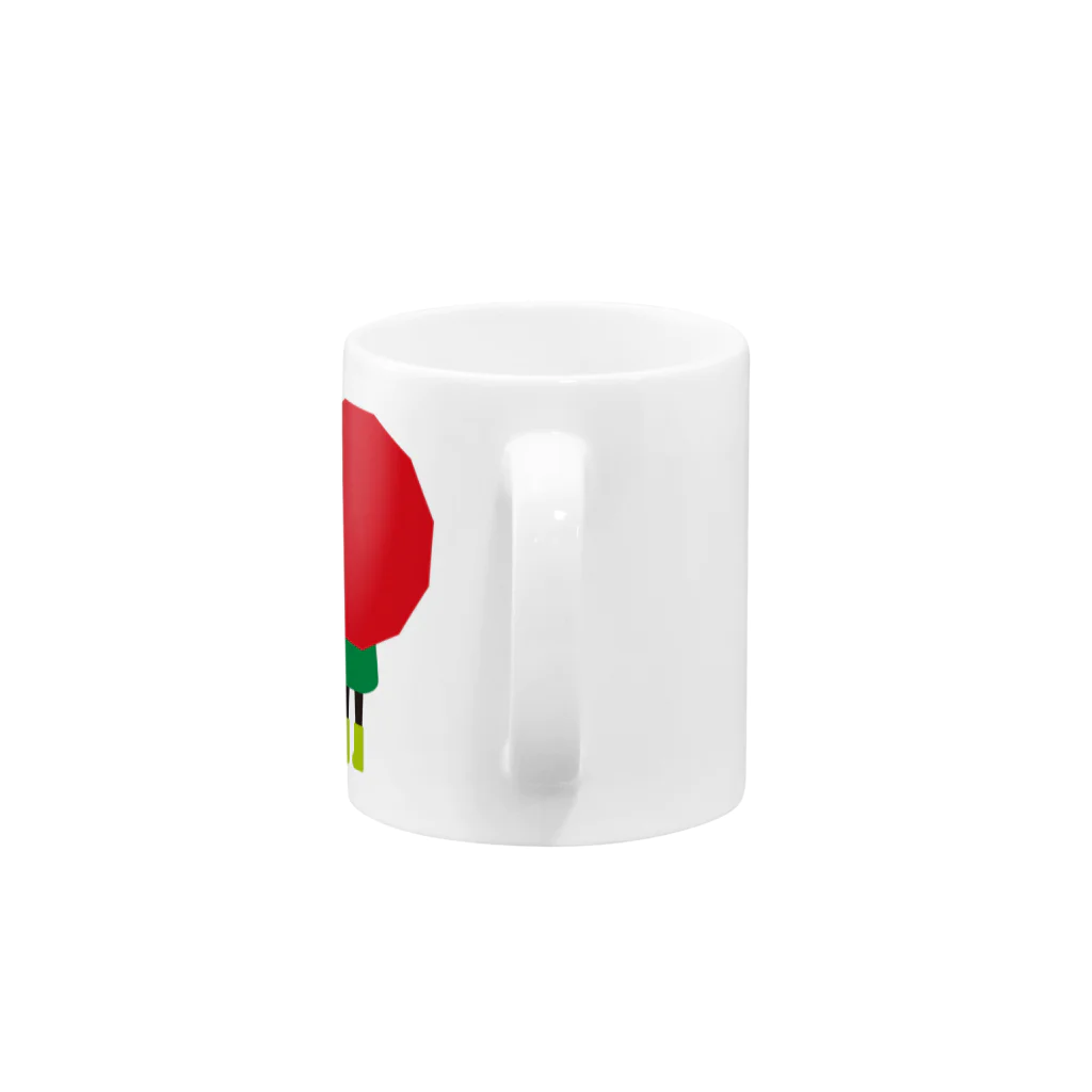 ユニコーンの赤い傘の女の子 Mug :handle