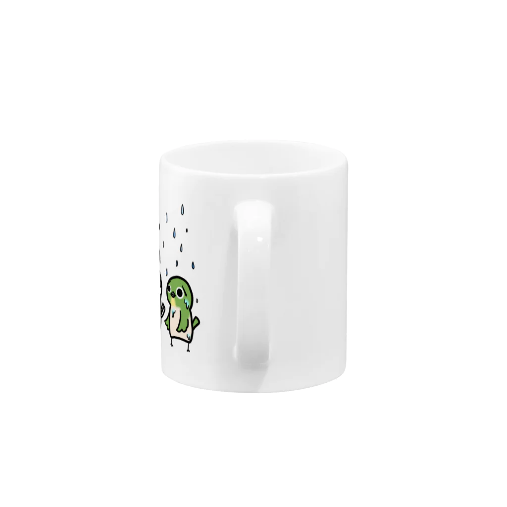 庭にくるコトリからのことりたちの梅雨 Mug :handle