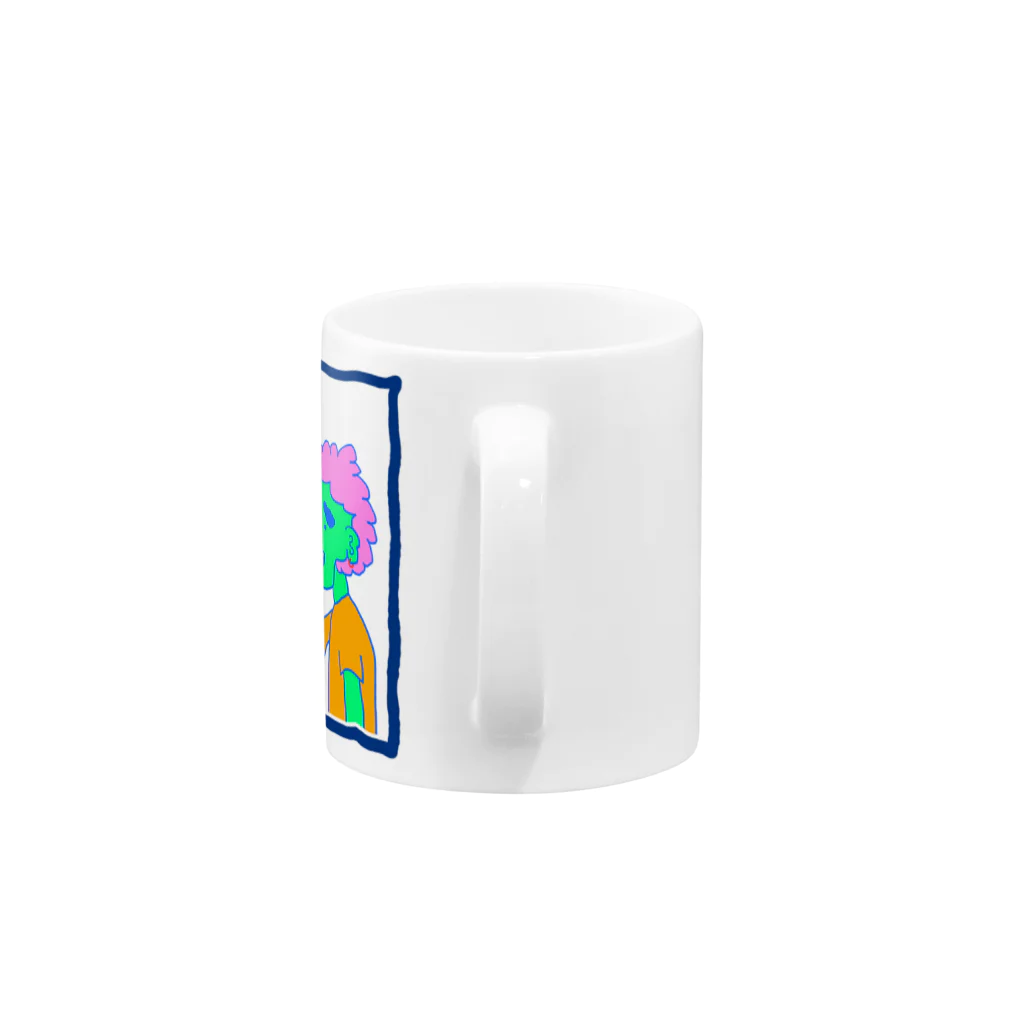 ぐずぐず夫の店の真緑色のアイツ Mug :handle