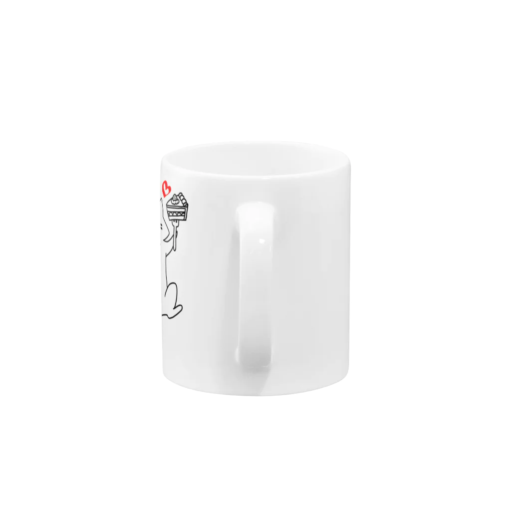 のびネコとおさかなのお店のスイーツネコさん　文字あり Mug :handle