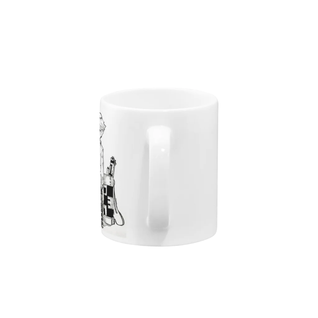 傘の露天の絵描き Mug :handle