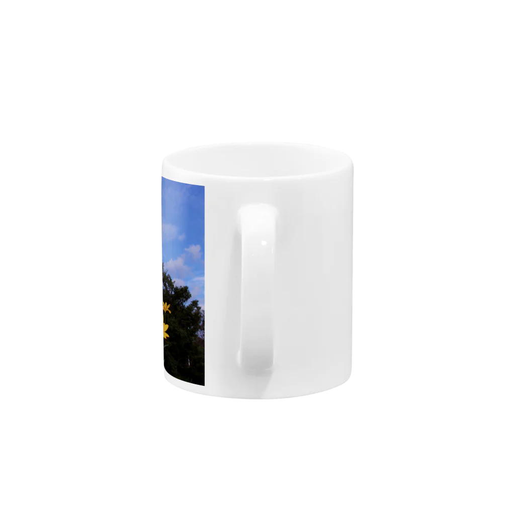 hiroki-naraの菊芋と樹木と空　DATA_P_140 tree　sky Mug :handle