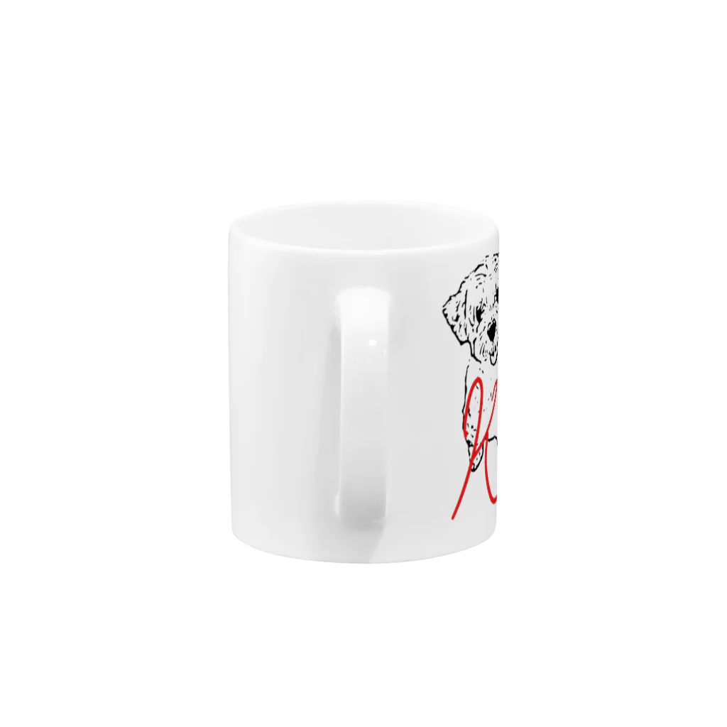 マルチーズ教のwhite dogs Mug :handle