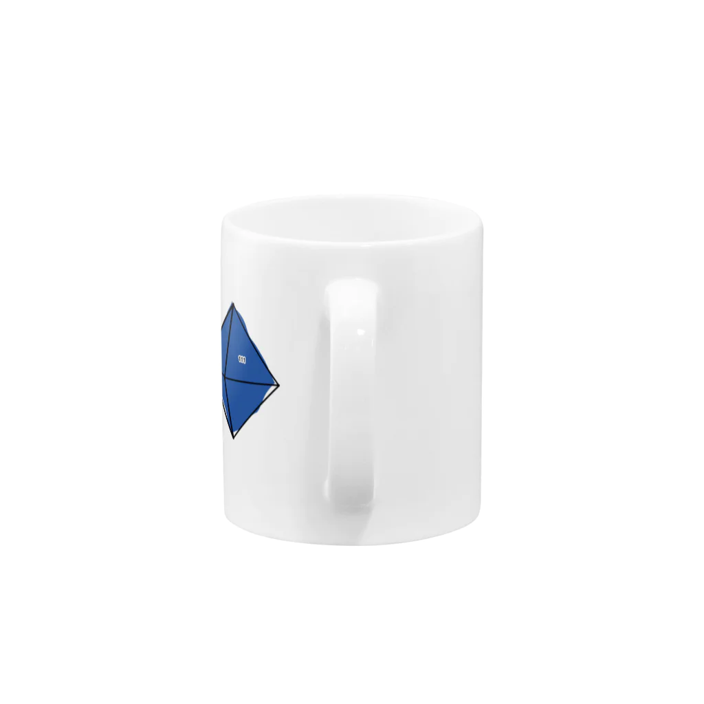 クリスタルポケットの鉱式-RECTANGLE.crystallogram7.1black-fluorite Mug :handle