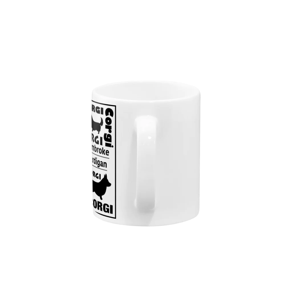 5corgisのI LOVE CORGIマグカップ（BLACK） Mug :handle