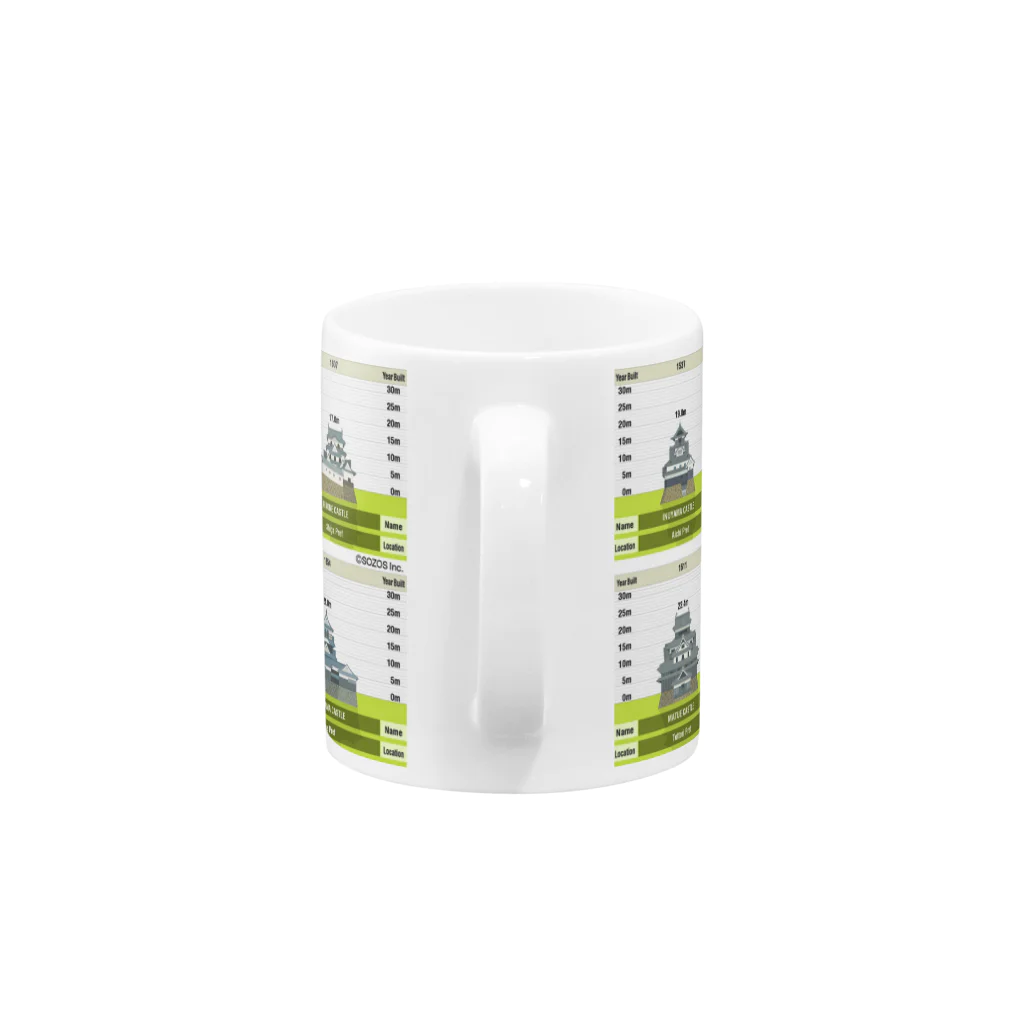 JP-INFOGRAPHICSのJapanese Castles（城） Mug :handle