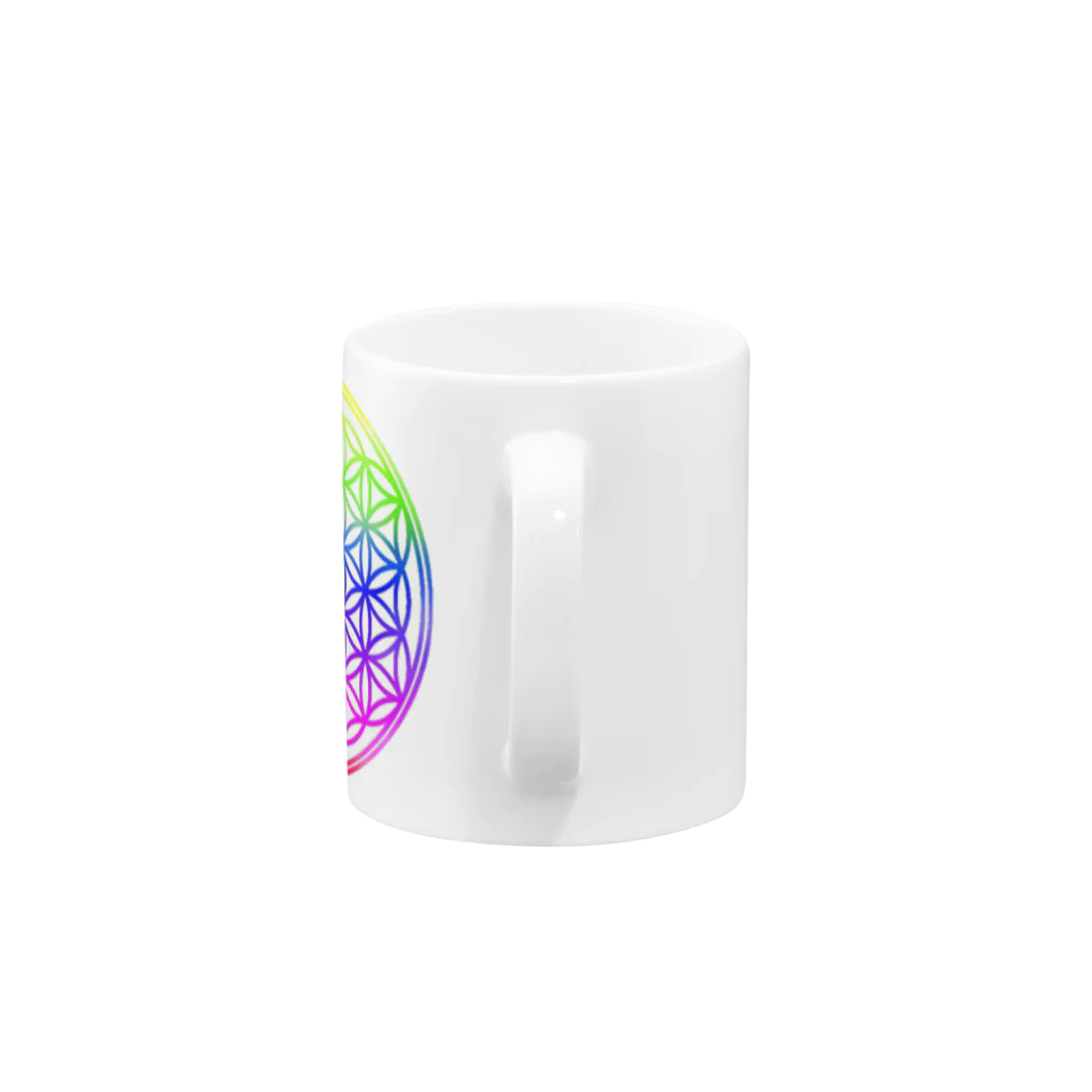 seide.blume～Ｄ＊Ｒ～のフラワーオブライフ(レインボー/周囲白透明済) Mug :handle