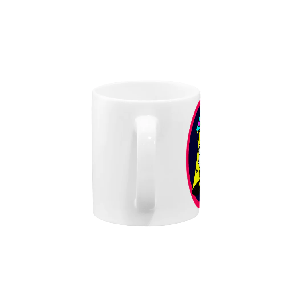 こむぎ堂のUFOに連れ去られる猫(ピンク) Mug :handle