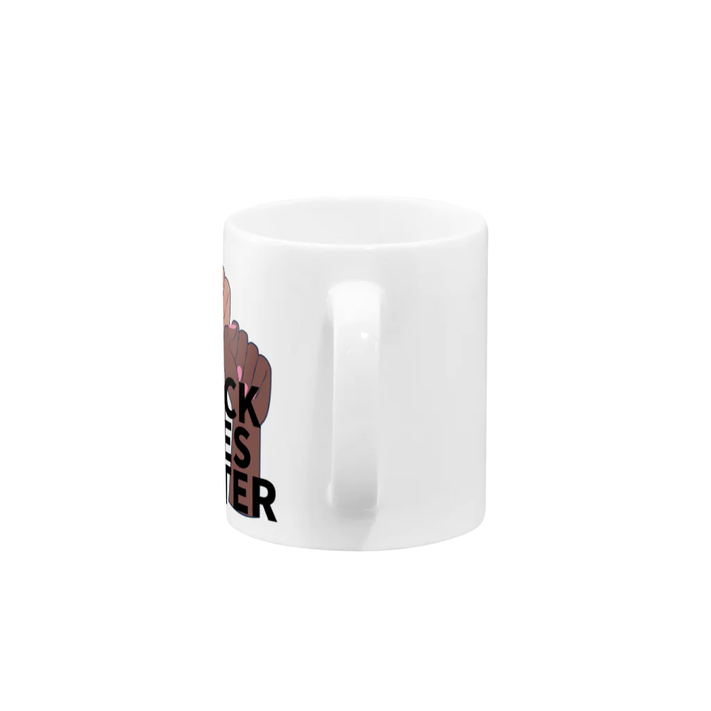 RIRI_designのBLACK LIVES MATTER（ブラック・ライブス・マター）拳 Mug :handle