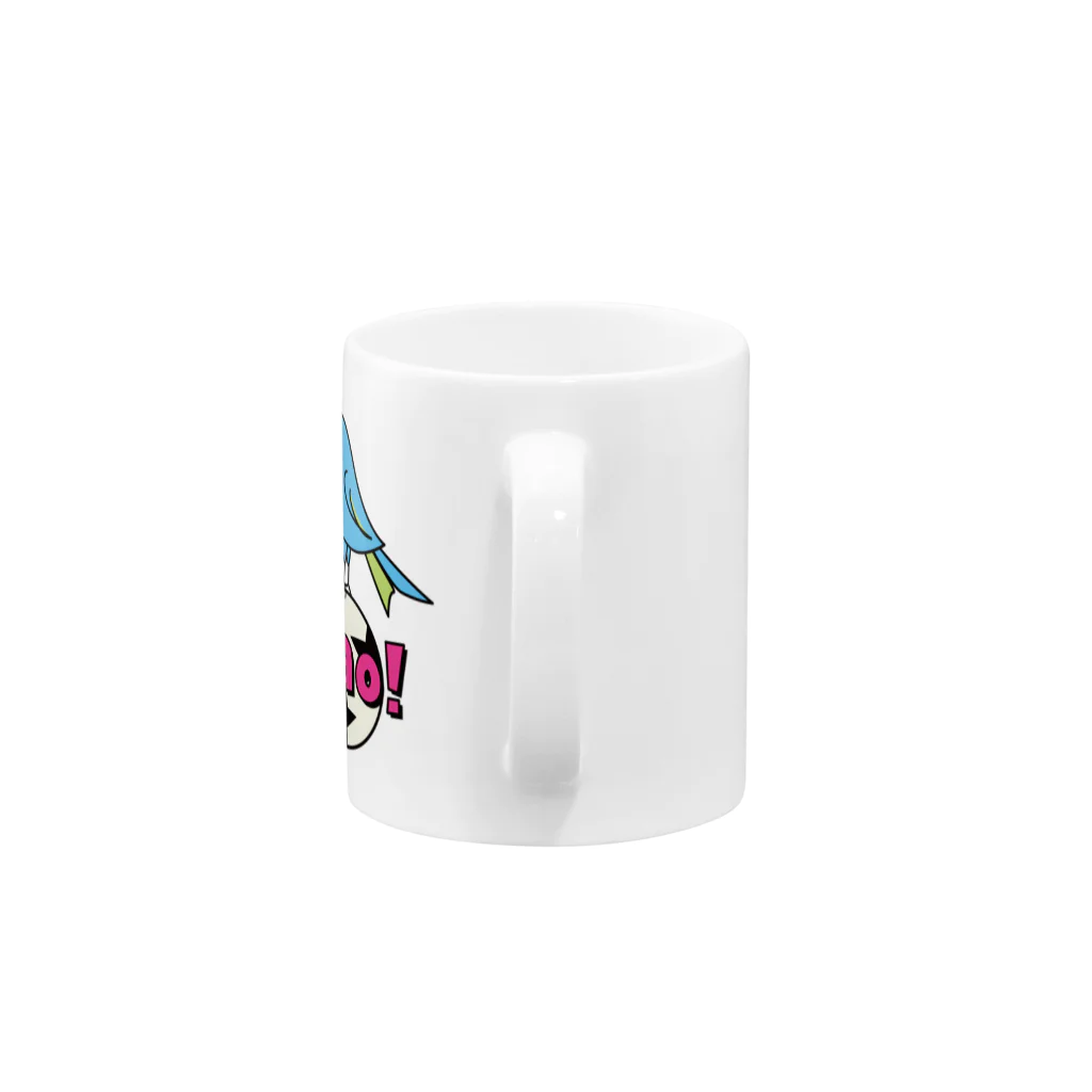 森のどうぶつサッカーshopのウインガーの小鳥 Mug :handle