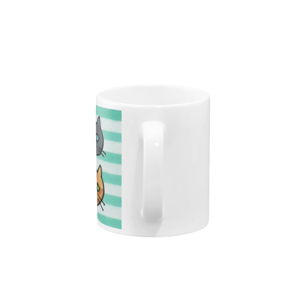 miku'ꜱGallery星猫の歴代にゃんズゆるゆるフェイス Mug :handle