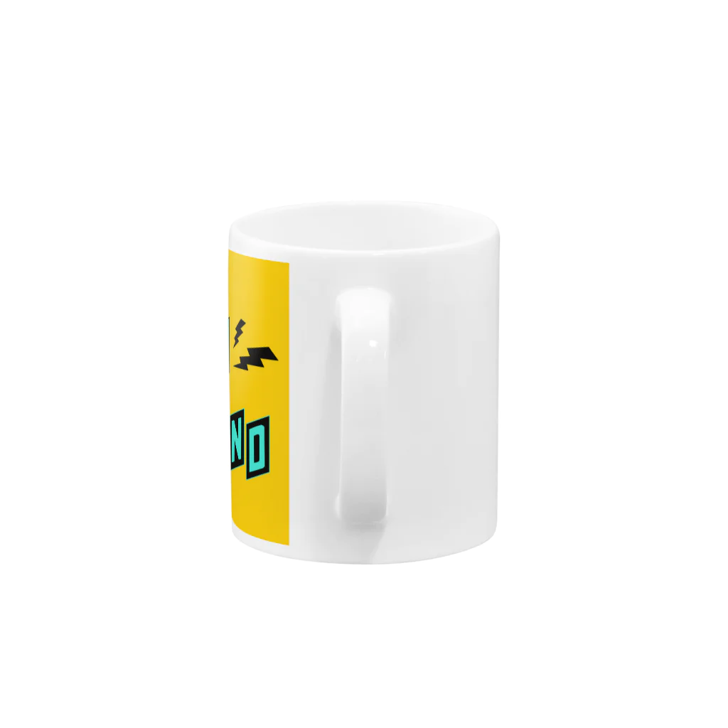 ザ ロングアイランド アパレルの平行四辺形デザイン ターコイズ×ブラック×イエロー Mug :handle