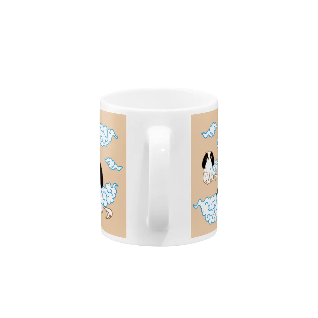 きょみこの狆グッズのおみせのもくもく雲でかくれんぼ狆 Mug :handle