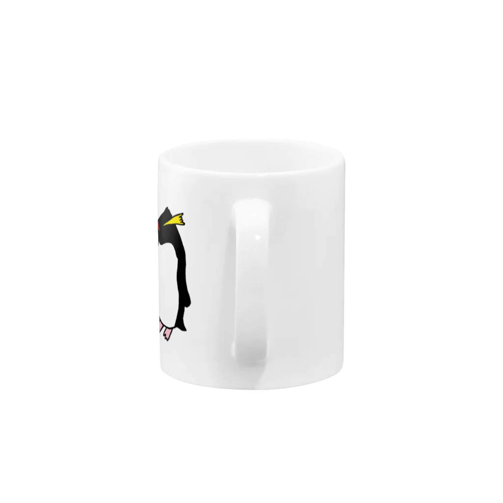 ハマジ ペンギン雑貨の漫才ペンギン(イワトビ) Mug :handle