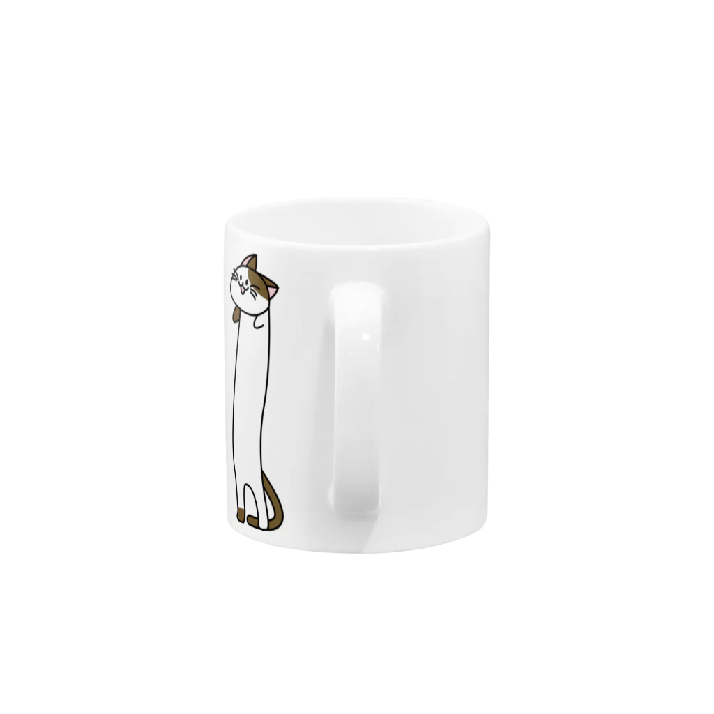 思う屋の伸び猫 Mug :handle