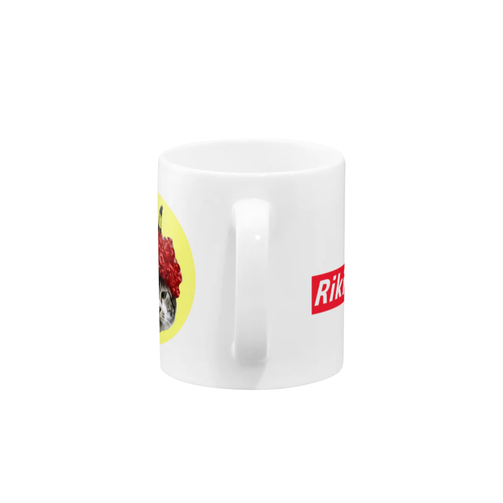 RIKICHANNEL OFFICIAL SHOPの赤鬼×ボックスロゴ Mug :handle