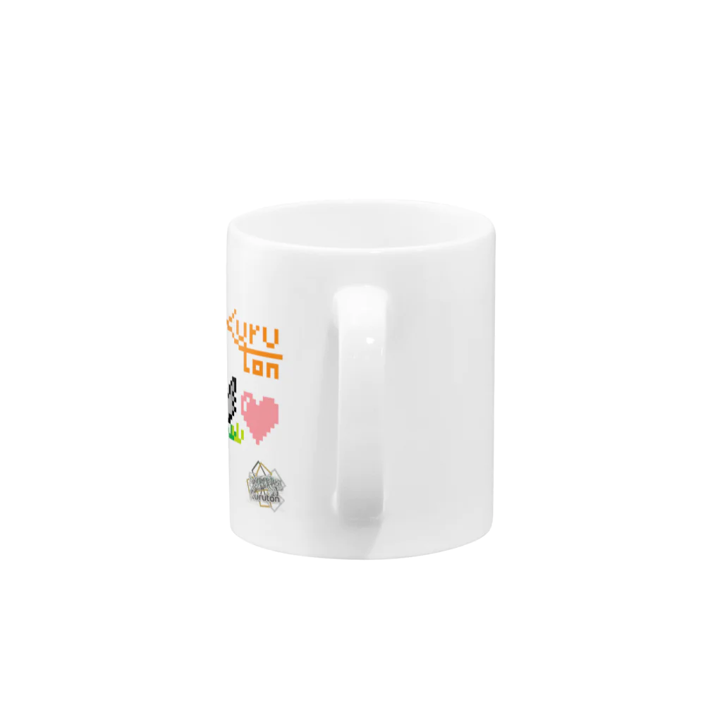 くるとん@物販用のくるとんオリジナルデザインC.「ドット絵のオオカミ」 Mug :handle