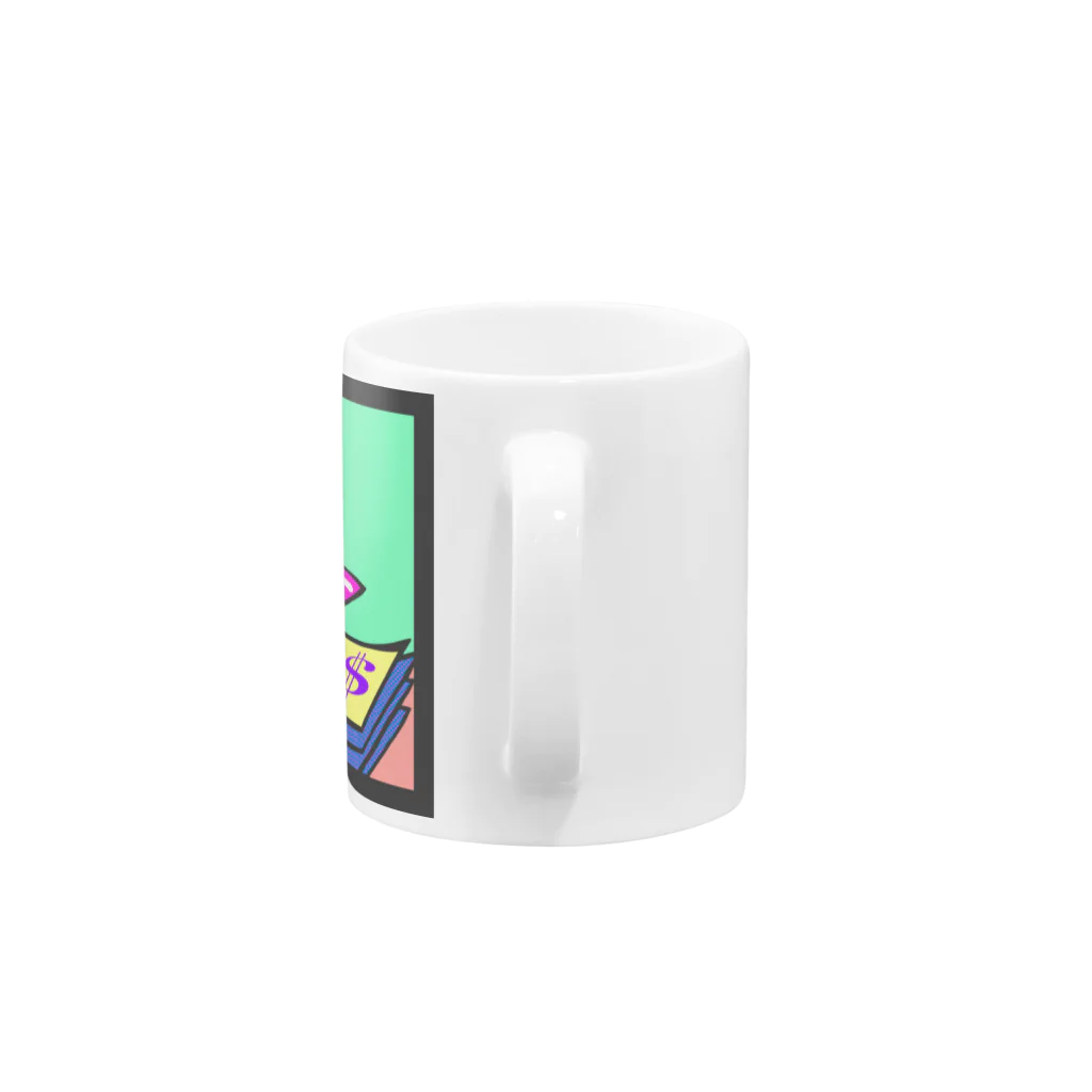 Mieko_KawasakiのMONEY MONEY MONEY / お金とキャリアとハイヒール Mug :handle