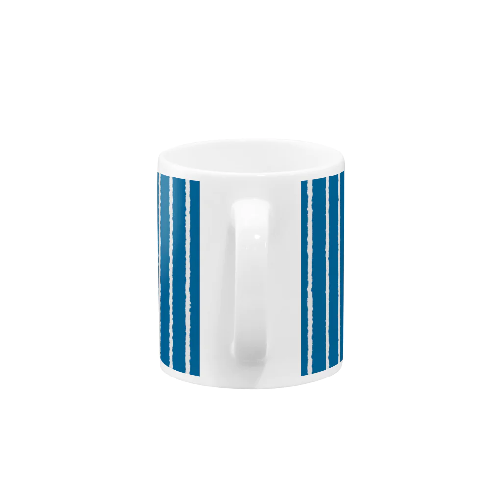 Planet Evansの青と白の縦縞 Mug :handle