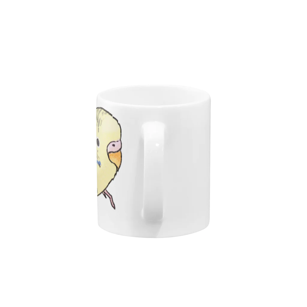 まめるりはことりの可愛いセキセイインコ　おすましちゃん【まめるりはことり】 Mug :handle