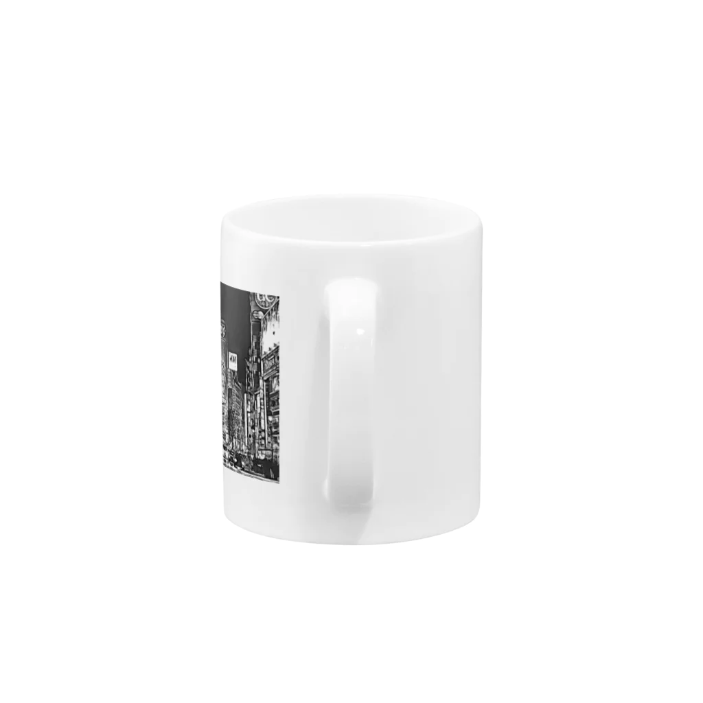 D-Shopのモノクロ東京 Mug :handle