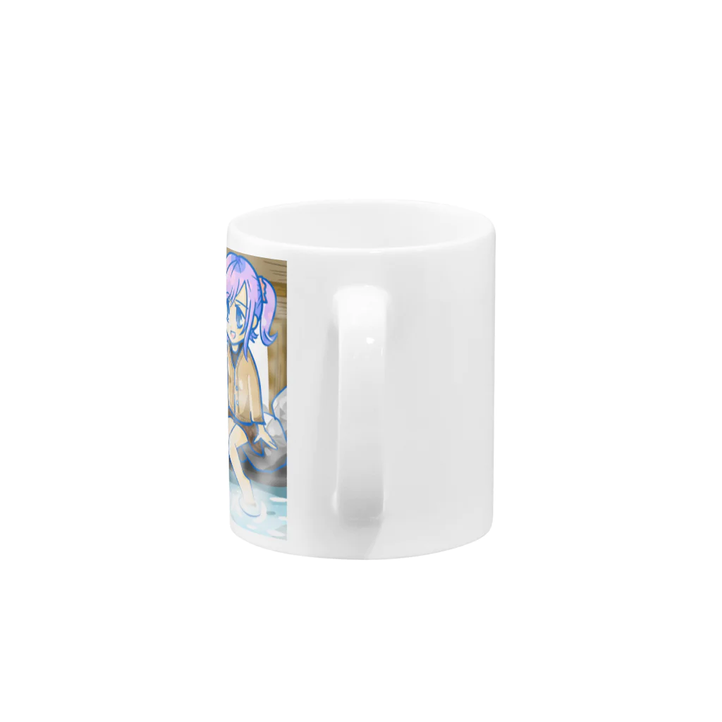 ももにゅの足湯と女の子 Mug :handle