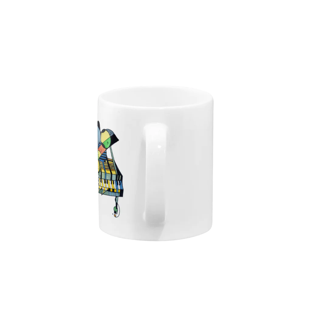 Sound Shop Misayukiのピアノとガーベラ Mug :handle