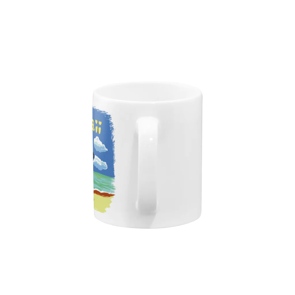 油絵描きの小物売り場のハワイ旅行気分 Mug :handle