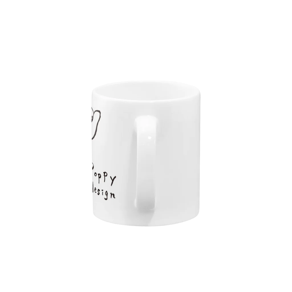 ひなげし商店のPoppy design 黒ライン Mug :handle