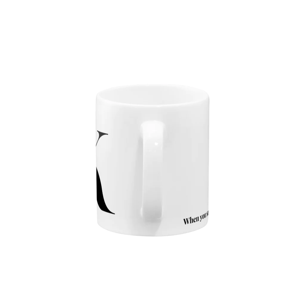 ZOOKISSのイニシャルマグカップ　【K】 Mug :handle