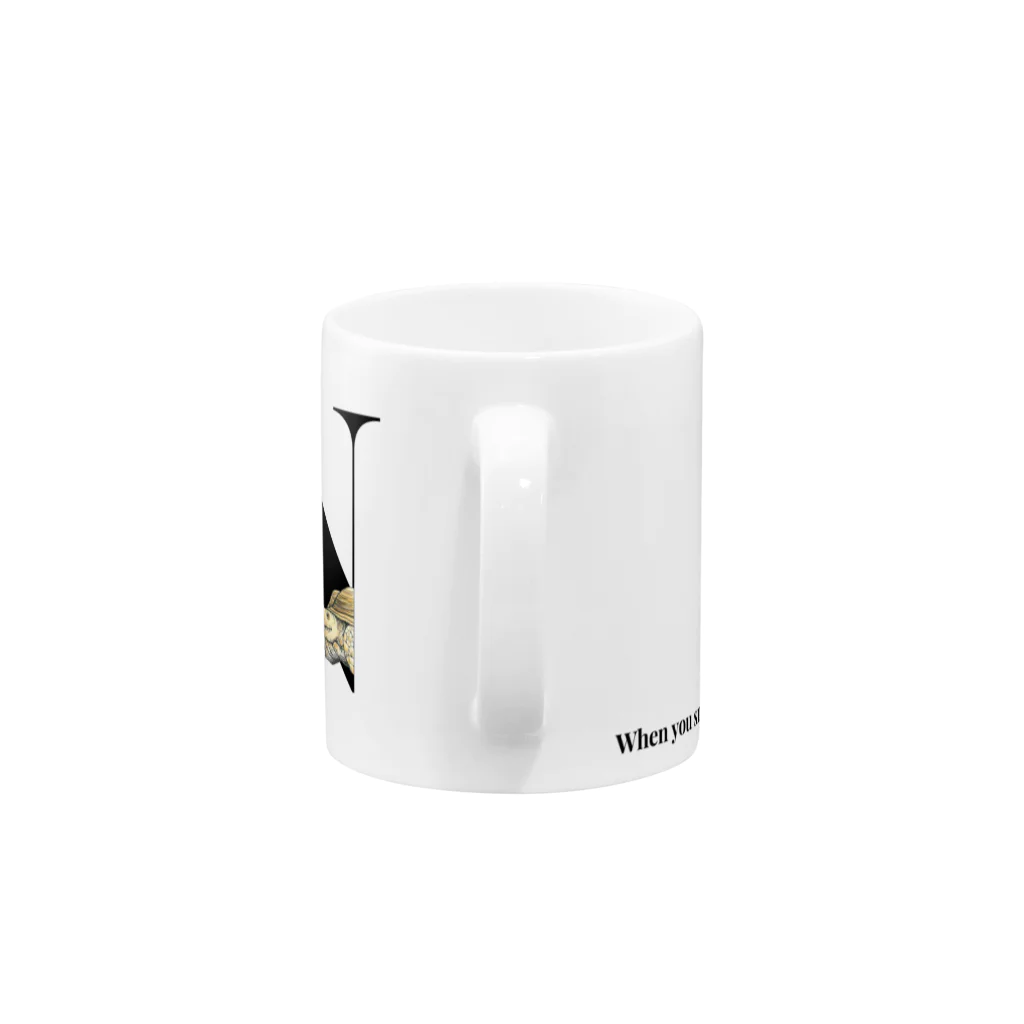 ZOOKISSのイニシャルマグカップ　【N】 Mug :handle