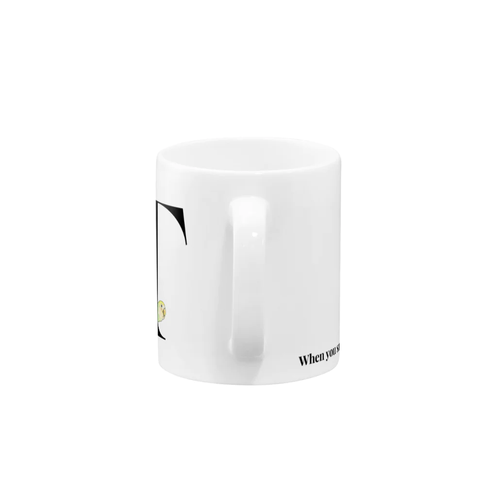 ZOOKISSのイニシャルマグカップ　【T】 Mug :handle