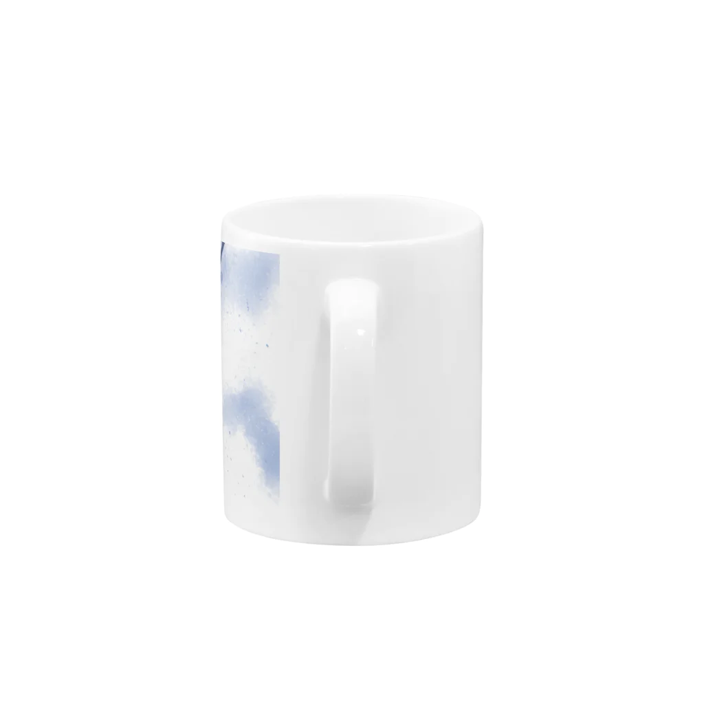 桜居春斗の彼岸の青鈍(桜) Mug :handle