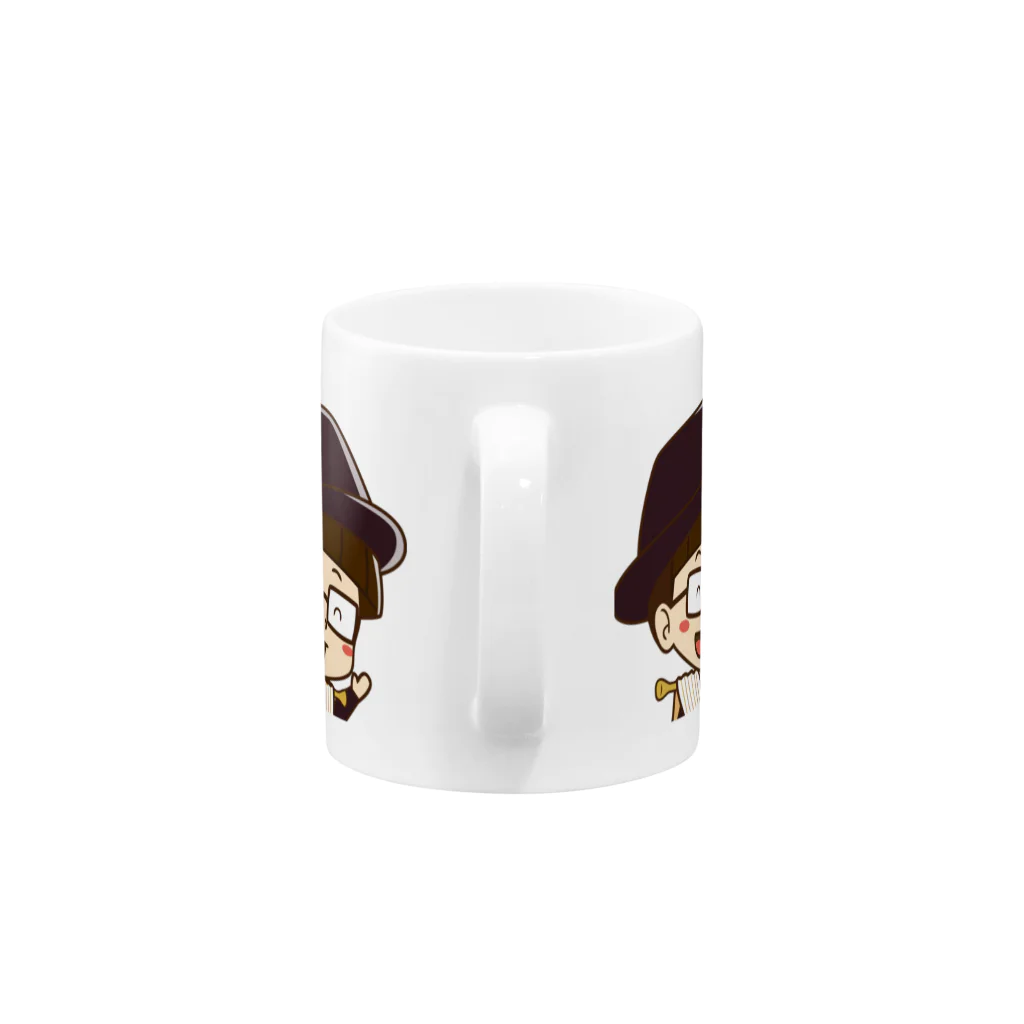 インテリアクレールのカーテンマンJr.（こんにちは）のマグカップ Mug :handle