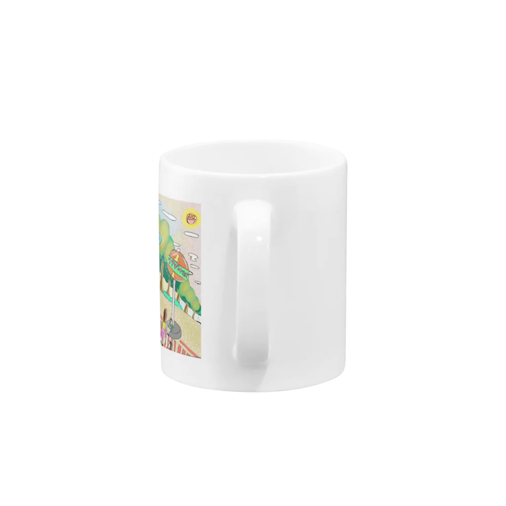 hujiyamakenjiのウサギのバス停 Mug :handle