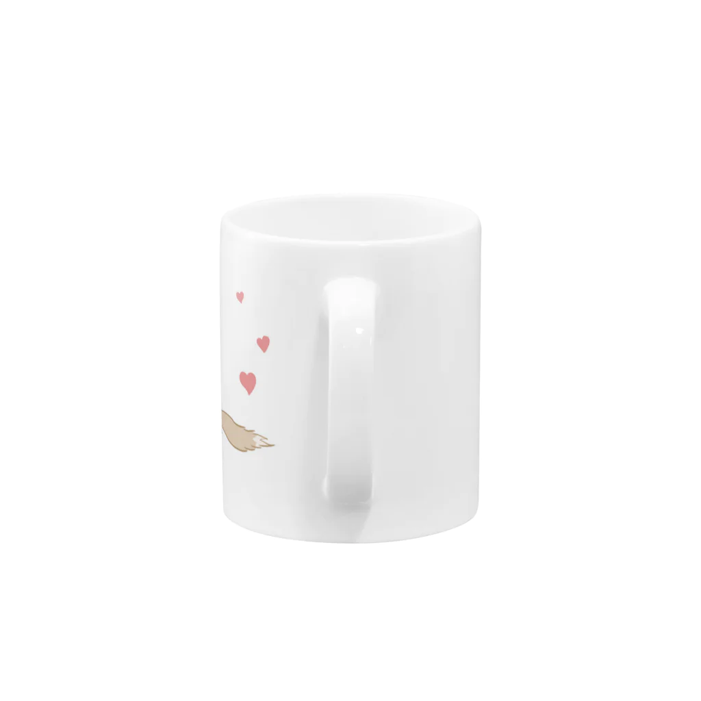 ふわモフねこのハート ちゃはち Mug :handle