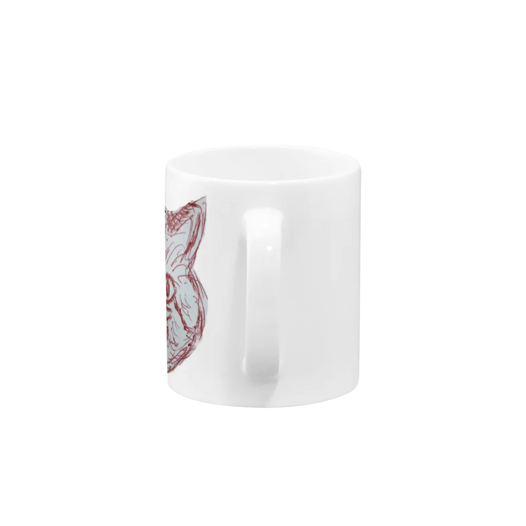 片目猫ライの部屋のライのマグカップ Mug :handle