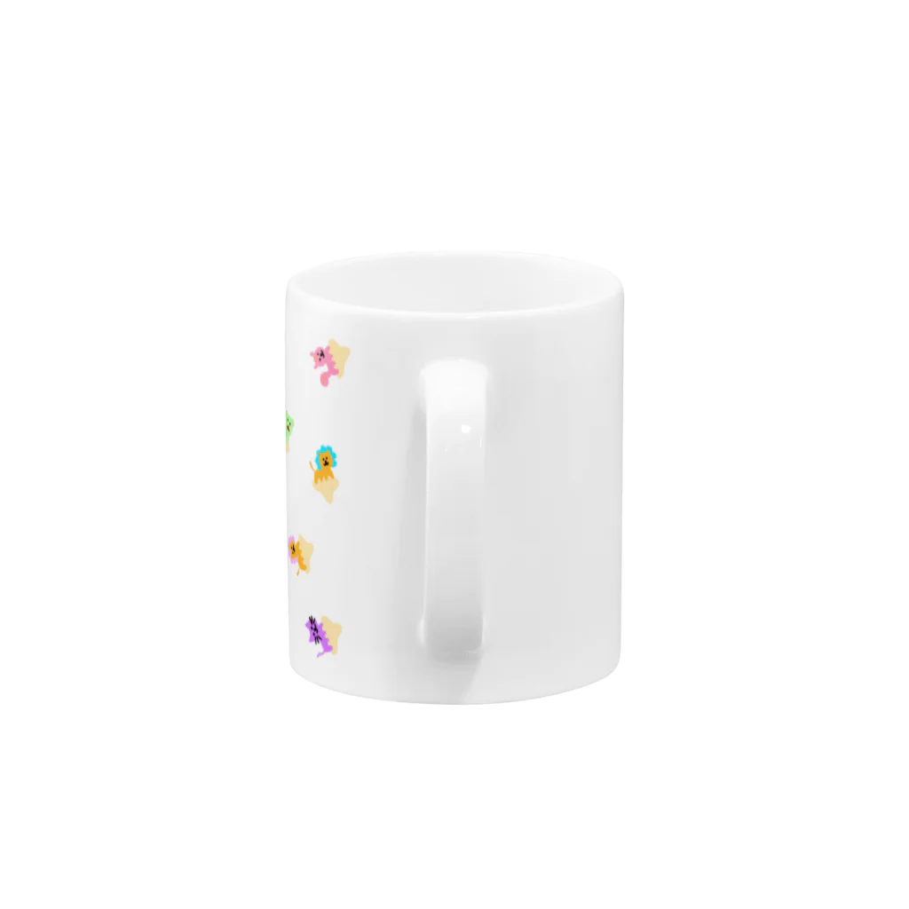 クアッカワラビーくんの日常＆あしゆびふれんず公式グッズのゆるあしゆびふれんずたて Mug :handle