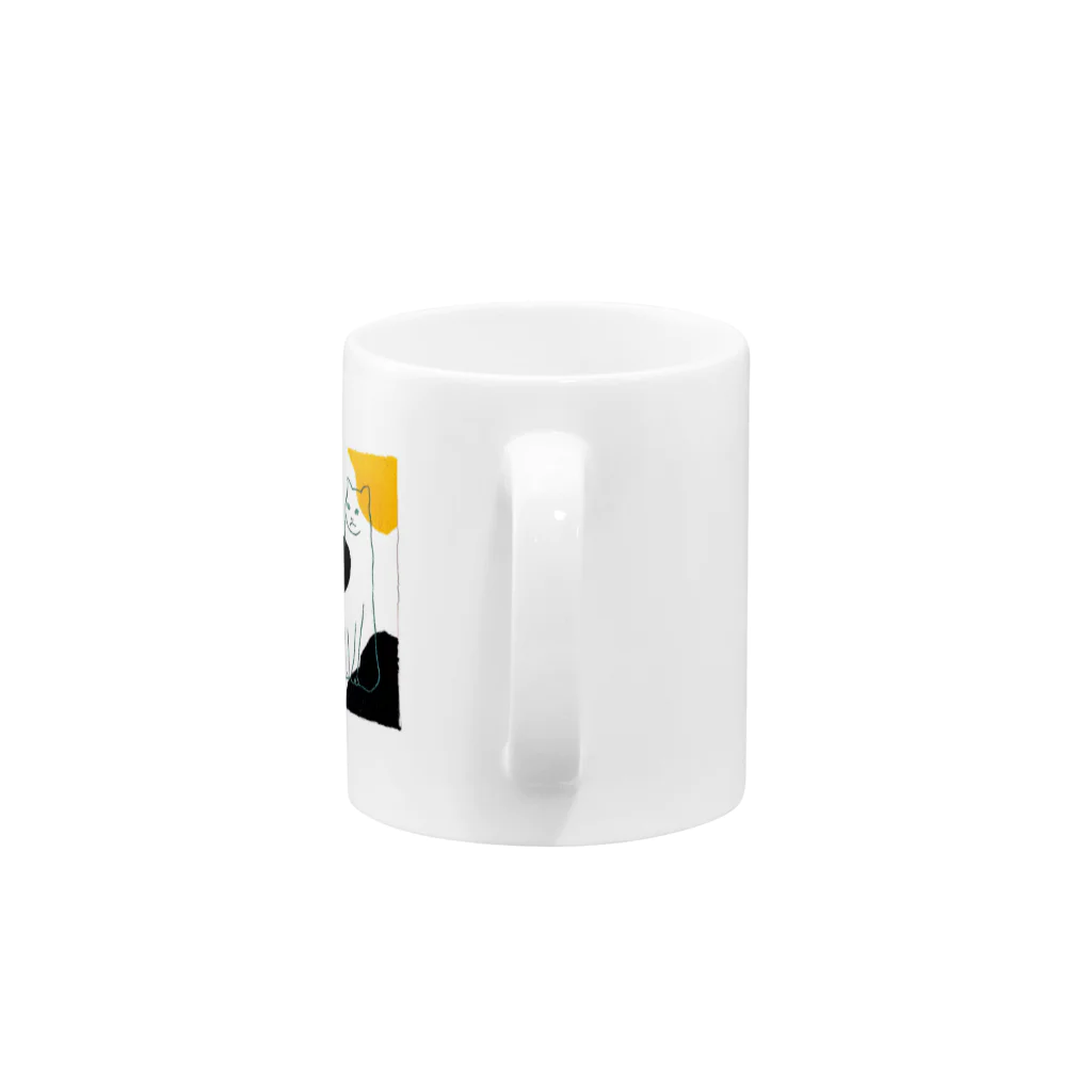 生活の透けるキャット Mug :handle