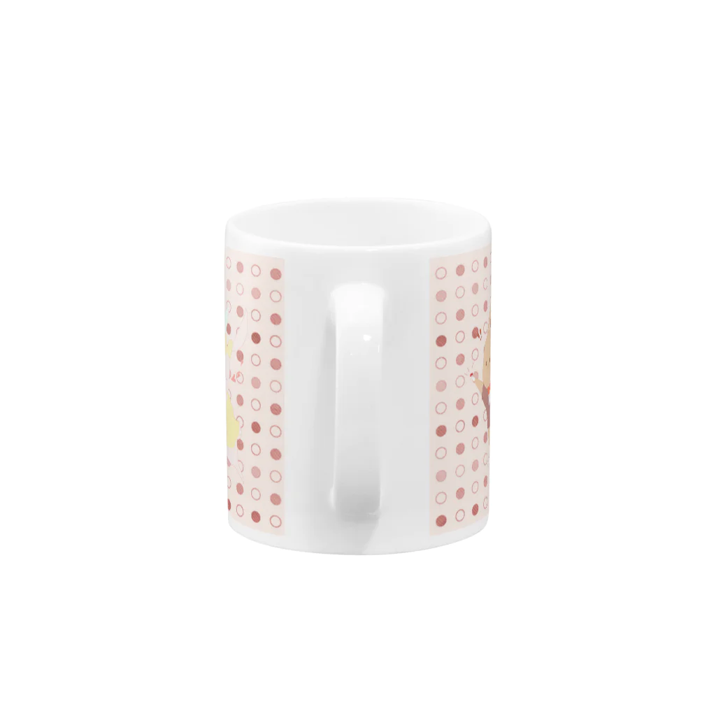白桃の７匹のうさぎ Mug :handle