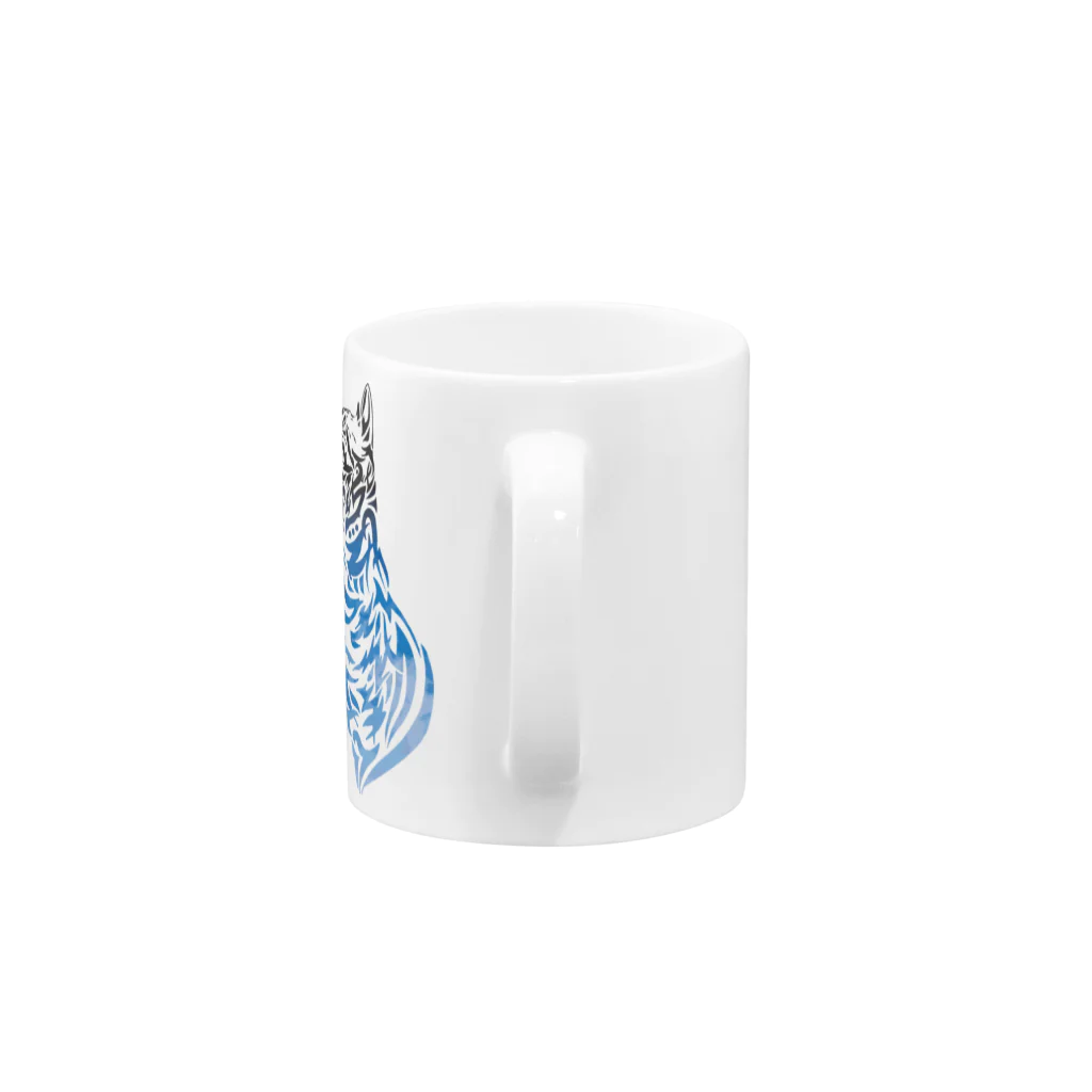 TRAVA design SHOPの猫トライバル×青空 Mug :handle