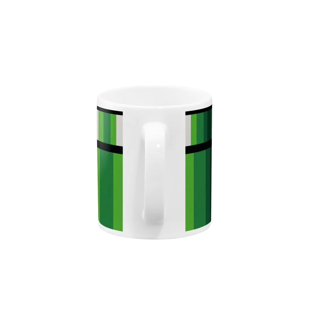 256graphの緑のストライプ Mug :handle