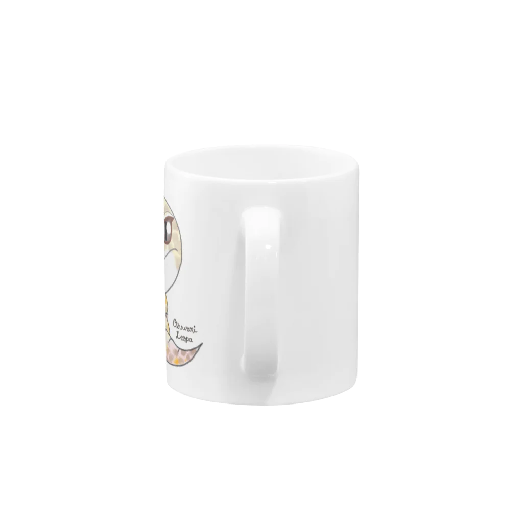 Zipply × Hachucliのおすわりレオパ(アルビノ系) Mug :handle