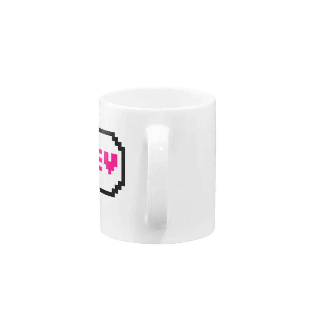 manaのドット絵風うさぎ「LOVE」 Mug :handle