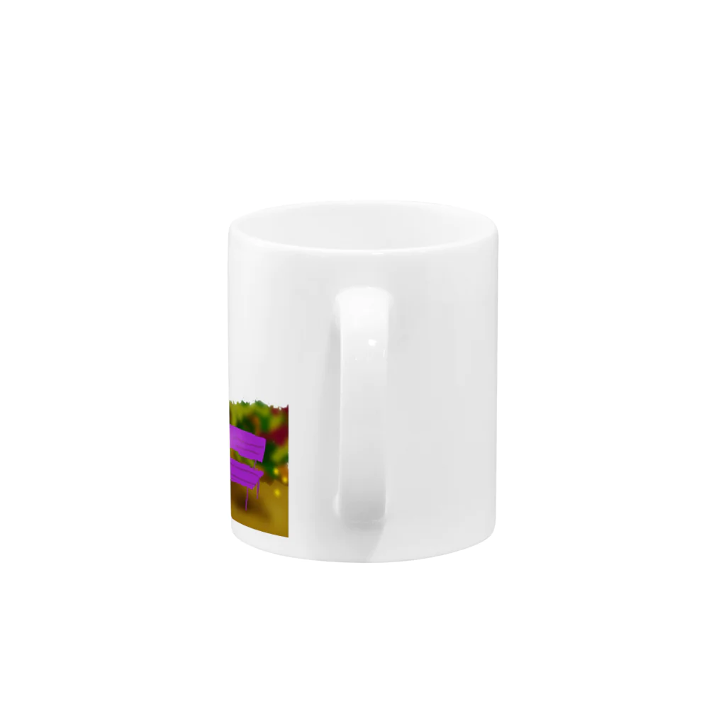 Qsarkの秋のベンチと風景 Mug :handle